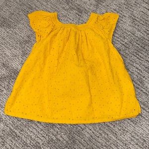 Cat And Jack Mustard Colored Blouse With Imprint On Shirt